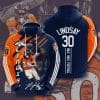 NFL Denver Broncos Phillip Lindsay Orange Navy Pullover Hoodie