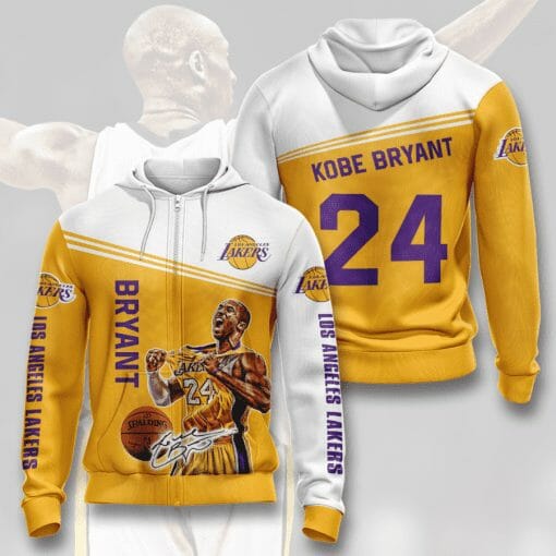 NBA Los Angeles Lakers Kobe Bryant Gold Zip Up Hoodie