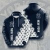 MLB New York Yankees Navy White Split Pullover Hoodie