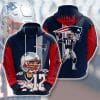 NFL New England Patriots Tom Brady Blue Red Pullover Hoodie