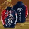 NFL New England Patriots N’Keal Harry Blue Red Stripes Pullover Hoodie