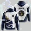 MLB Milwaukee Brewers Fire Ball Navy White Pullover Hoodie