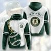 MLB Oakland Athletics Fire Ball Green White Pullover Hoodie