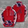 MLB Atlanta Braves Red Navy Camo Pullover Hoodie
