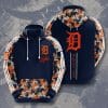 MLB Detroit Tigers Navy Orange Camo Pullover Hoodie