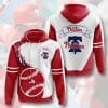 MLB Philadelphia Phillies Red White Pullover Hoodie