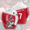 NFL Atlanta Falcons Michael Vick Red White Pullover Hoodie