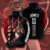 NFL Atlanta Falcons Julio Jones Red Black Pullover Hoodie