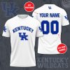 NCAA Kentucky Wildcats Custom Name Number White T-Shirt