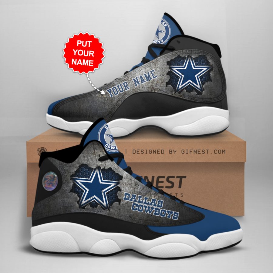 NFL Dallas Cowboys Custom Name Air Jordan 13 Shoes V12 NFL Dallas Cowboys Custom Name Air Jordan 13 Shoes V12