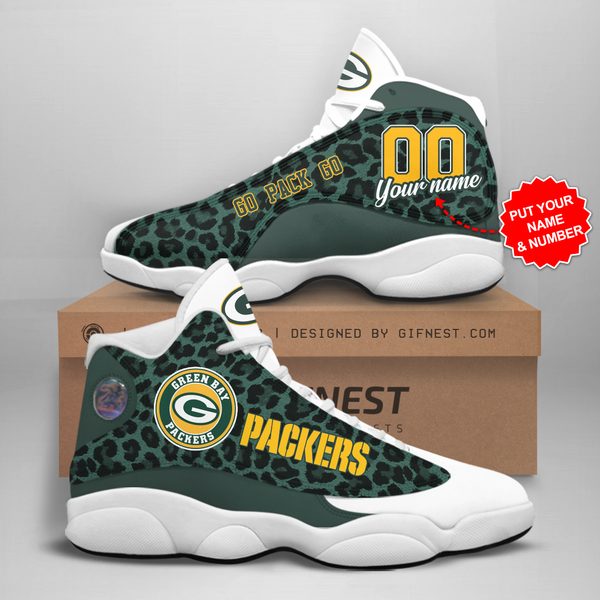 NFL Green Bay Packers Custom Name Air Jordan 13 Shoes V5 NFL Green Bay Packers Custom Name Air Jordan 13 Shoes V5