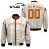 MLB Houston Astros Custom Name Number Uniform Stripes Bomber Jacket