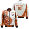 MLB Houston Astros Custom Name Number White Orange Bomber Jacket