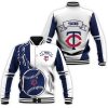 MLB Milwaukee Brewers White Navy Blue Baseball Jacket