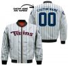 MLB Minnesota Twins Custom Name Number Uniform Stripes Bomber Jacket