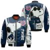MLB Minnesota Twins Snoopy White Navy Blue Bomber Jacket
