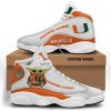 NCAA Miami Hurricanes Custom Name Air Jordan 13 Shoes