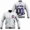 MLB Chicago Cubs Custom Name Number Uniform Stripes Baseball Jacket