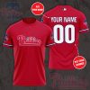 MLB Philadelphia Phillies Custom Name Number Red T-Shirt