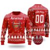 Arsenal FC Custom Name Number Ugly Christmas Sweater