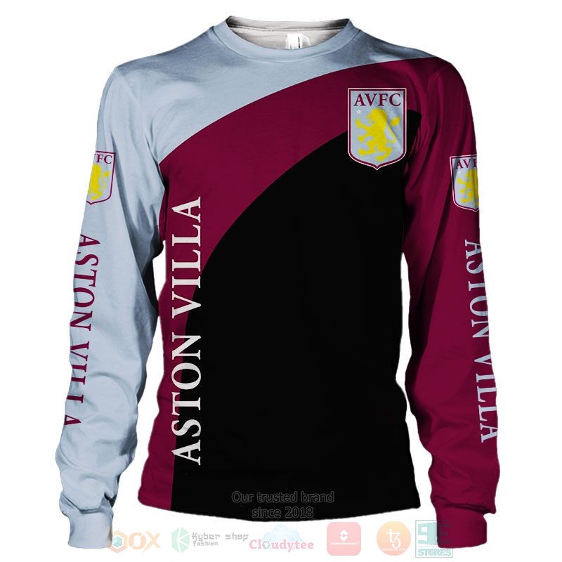Aston Villa FC Claret Blue Black Sweatshirt Aston Villa FC Claret Blue Black Sweatshirt