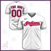 MLB Cleveland Indians Custom Name Number Home White Baseball Jersey