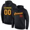 Custom Black Gold-Red Sports Pullover Hoodie