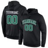 Custom Black Kelly Green-White Sports Pullover Hoodie