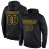Custom Black Black-Gold Sports Pullover Hoodie