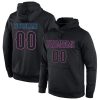Custom Black Black-Powder Blue Sports Pullover Hoodie