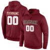 Custom Burgundy White-Cream Sports Pullover Hoodie