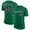 Custom Kelly Green Black-White T-Shirt