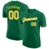 Custom Kelly Green Gold-White T-Shirt
