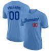 Custom Light Blue Royal-Red T-Shirt