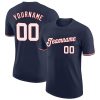Custom Navy White-Red T-Shirt