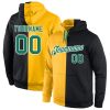 Custom Gold Kelly Green-Black Split Fashion Sports Pullover Hoodie
