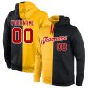 Custom Gold Red-Black Split Fashion Sports Pullover Hoodie