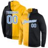 Custom Gold Light Blue-Black Split Fashion Sports Pullover Hoodie