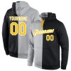 Custom Gray Gold-Black Split Fashion Sports Pullover Hoodie