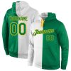 Custom White Kelly Green-Gold Split Fashion Sports Pullover Hoodie