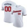 Custom White Red-Navy T-Shirt