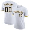 Custom White Black-Gold T-Shirt