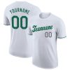 Custom White Kelly Green-Gray T-Shirt