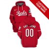 MLB Cincinnati Reds Custom Name Number Red Pullover Hoodie
