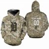 MLB Detroit Tigers Custom Name Number Camo Pullover Hoodie