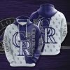 MLB Colorado Rockies Purple Silver Split Pullover Hoodie