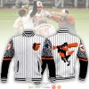 MLB Baltimore Orioles Black White Baseball Jacket