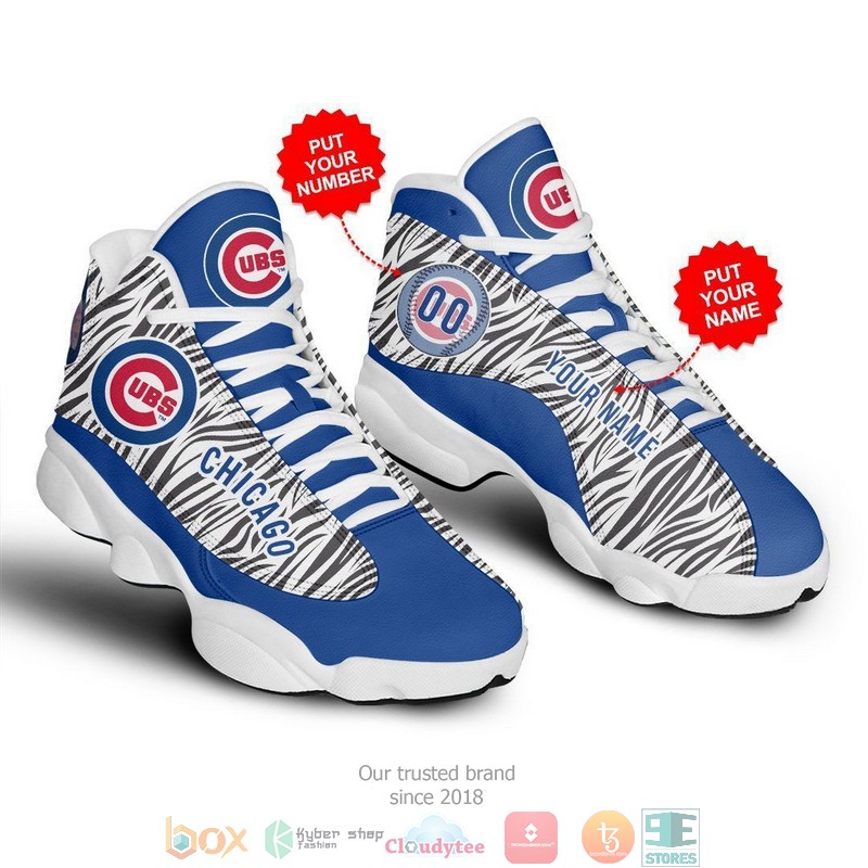 MLB Chicago Cubs Custom Name Number Air Jordan 13 Shoes V9