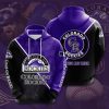 MLB Colorado Rockies Purple Black Split Pullover Hoodie