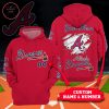MLB Atlanta Braves Custom Name Number Red Pullover Hoodie